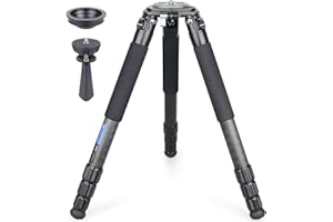 Trípode de tazón resistente, trípode de fibra de carbono de 10 capas, trípode de cámara ultra estable ARTCISE AS90C con tazón de 75 mm y adaptador, tubo de pata de 40 mm, carga máxima de 88 lb / 40 kg