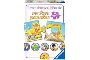 Ravensburger barnpussel - 03074 djur byggarbetsplats - skumpussel med 9x2 bitar, Mitt första pussel för barn från 10 månader