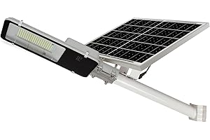 Jandei - Farola Solar Exterior 4000 Lúmenes, Impermeable IP65, Panel Solar y Mando a Distancia, Luz Blanca Fría 6000K, Ideal para Jardín, Patio, Camino y Muro