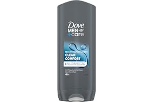 ‎DOVE MEN + CARE Dove Men+Care 3-in-1 Duschgel Clean Comfort Duschbad für Körper, Gesicht und Haar mit 24 Stunden Pflege Effekt 6x 400 ml