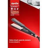 Aprilla AHS-2033 Sa&ccedil; D&uuml;zleştirici, 230&deg;C, Geniş Seramik Kaplamalı, 40mm x 120mm, Siyah