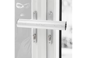 HOWSEHOLD Patio Door Security Lock Fit for Double French Doors & Conservatory Doors, Reinforced Steel Handle Lock Bar for Horizontal Handles