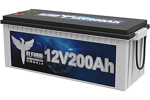 ‎ELFHUB Elfhub 12V 200Ah LiFePO4 Autobatterie Eingebauter 200A BMS, 2560Wh Lithium Batterie, 4000+ Zyklen, Ideal für Wohnmobil, Solar Trailer, Boot und Camping