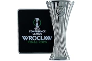 AM BALL COM AMBALLCOM UEFA Conference League 2025 Pin Pin Oficial Coleccionista Wroclaw Final 2025 con trofeo UECL, artículo para fanáticos del fútbol, idea de regalo, metal, blíster, Small, Zamak