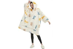 iyoimono huvtröja filt för kvinnor flanell fleece pullover sweatshirt filt fluffig sherpa TV-filt med ärmar frukttryck djurtr