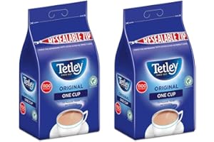 TEA HOUSE DIRECT Tetley Original One Cup Tea Bags | Rich, Full-Bodied Black Tea, Refreshing and Delicious | Easy to Brew | Full-Flavoured, Vibrant & Refreshing - 1100 x 2 Tea Bags