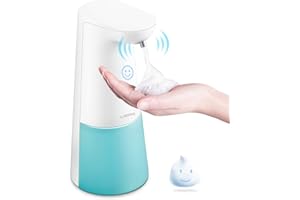 LAOPAO Automatyczny dozownik mydła z czujnikiem, elektryczny dozownik mydła dla dzieci, z funkcją buźki, na baterie, automatyczny dozownik mydła w piance, do kuchni i łazienki