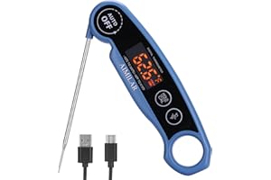 LED Rechargeable Thermomètres à Viande - AIMILAR Instantané Digital Food Thermometre de Cuisine USB avec Aimanté, pour la Cuisine, BBQ, Steak, Huile, Lait