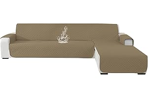 Ystyle Pokrowiec Na Sofę Narożnik 2-Osobową, Wodoodporny Odwracalny Narzuty Na Sofę, Pokrowce Na Kanapę Z Lewym Prawym Półwyspem, Uniwersalny Ochraniacz Na Kanapę (210cm, Lekka Kawa)