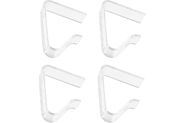 Disnace Pinces À Nappe Plastique, 4 Pièces Clips de Nappe Table Anti-Glissant, Clip Transparent pour Fixation de Nappe, Attache Nappe pour Jardin Restaurant Pique-Nique Mariage Fête (Gros)