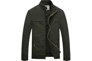 WenVen Clásica Chaqueta Hombre Cazadora Entretiempo Chaqueta Militar Hombre Chaqueta Aviador y Primavera Otoño Verano Cazadoras Caballero Regular Fit Chaqueta Hombre Entretiempo