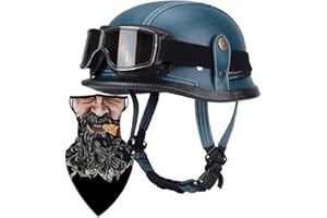 HHSDB Halbschalenhelm mit DOT/ECE Motorradhelm Motorrad Halbhelme Open Face Helm Jethelm Rollerhelm Motorrad-Halb offener Helm Mopedhelm Cruiser Chopper Helm
