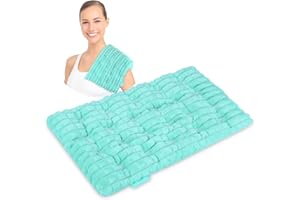 REVIX Microwavable Heating Pads, Moist Heat Pad Microwavable for Back Pain Relief, Flaxseeds Heating Pad Microwave Relieves Sore Muscles, Arthritis, Weighted Bean Bag Warm Compress, 8x14 Green