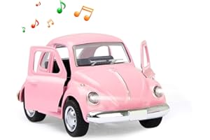 Coolplay Mini Toy Car Light-up and Musical Pull Back Frition Car Toy Classic Die Cast Car Model Educational Toys for Girls Toy Car Pink