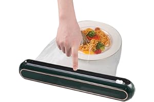 EAYOLY Film Transparente | Dispensadores magnéticos Envoltura Alimentos con Cortador,Organizador Papel Aluminio y Film Transparente Reutilizable con Cortador Deslizante