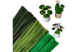 APKOL 300pcs Tiges de Fils Chenille Coloré Cure Pipes vert，30cm, Cure Pipe Multicolore Coloré pour bricolage, Pipe Cleaner pour DIY Artisanat Décoration Fournitures Loisirs Creatifs,3 vert
