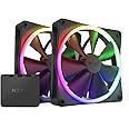 NZXT F140 RGB Fans - RF-R14DF-B1 - Personalizzazione avanzata dell'illuminazione RGB - Raffreddamento silenzioso - Doppia (ve