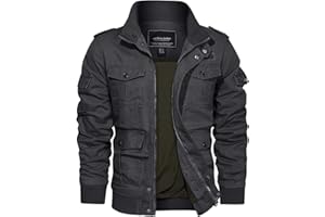 EKLENTSON Herren Arbeitsjacke Workwear Übergangsjacke Cargo Jacke mit Vielen Taschen