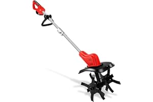 WINGFLY Motozappa Elettrica per Batteria Makita 18V, Motozappa a Batteria con Schermo LED, Altezza Regolabile, larghezza di lavoro 30 cm, profondità di lavoro 22 cm, per Giardini e Cortili (senza batter)
