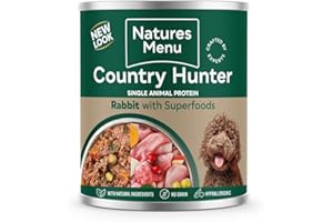 Natures Menu Country Hunter Dog Rabbit with Superfoods Tins 6x600g