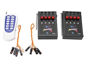 Walfront Kabelloses Feuerwerk mit 12-Tasten Fernbedienung, 2 Empfänger, 8 Verbindungskabel, Funk Feuerwerk Zündsystem