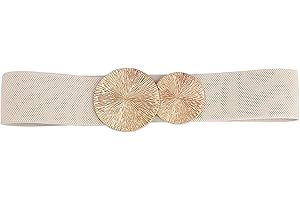 VONMELLI Ampie Cintura Elastica Donna con Fibbia Grande Dorata per Abiti Vintage Cintura Donna Retrò Cintura Oro Nera Donna per Vestito Soprabito Jeans