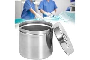 ZJCHAO Barattolo di Garza in Acciaio Inossidabile, Barattolo di Unguento in Acciaio Inossidabile Scatola di Cotone Contenitore di Garza Iodoforo con (Cilindro di garza da 12 cm)