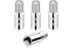 Fogcosy 4 Pcs Tyre Valve Extension - Tire Valve Extenders Brass Tire Stem Extension Wheel Tire Cap Extender Adapter for Car Motorcycle Truck