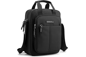 zhongningyifeng Men's Shoulder Bag Nylon Crossbody Bag Waterproof Casual Black Messenger Bag for Work Travel School