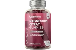 Magnesiumcitrat Gummies – 90 veganska gummies – 1454 mg magnesiumcitrat ger 160 mg elementärt magnesium – Naturlig druvsmak
