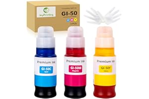 ‎JOYPRINTING JoyPrinting 3X GI-50 Kompatibel tintenbehälter GI-50 GI50 Tinte Multipack Kompatible für Canon PIXMA G1520 G2520 G2560 G3520 G3560 GM2050 GM4050 G5050 G6050 G7050 (Cyan, Magenta, Gelb)