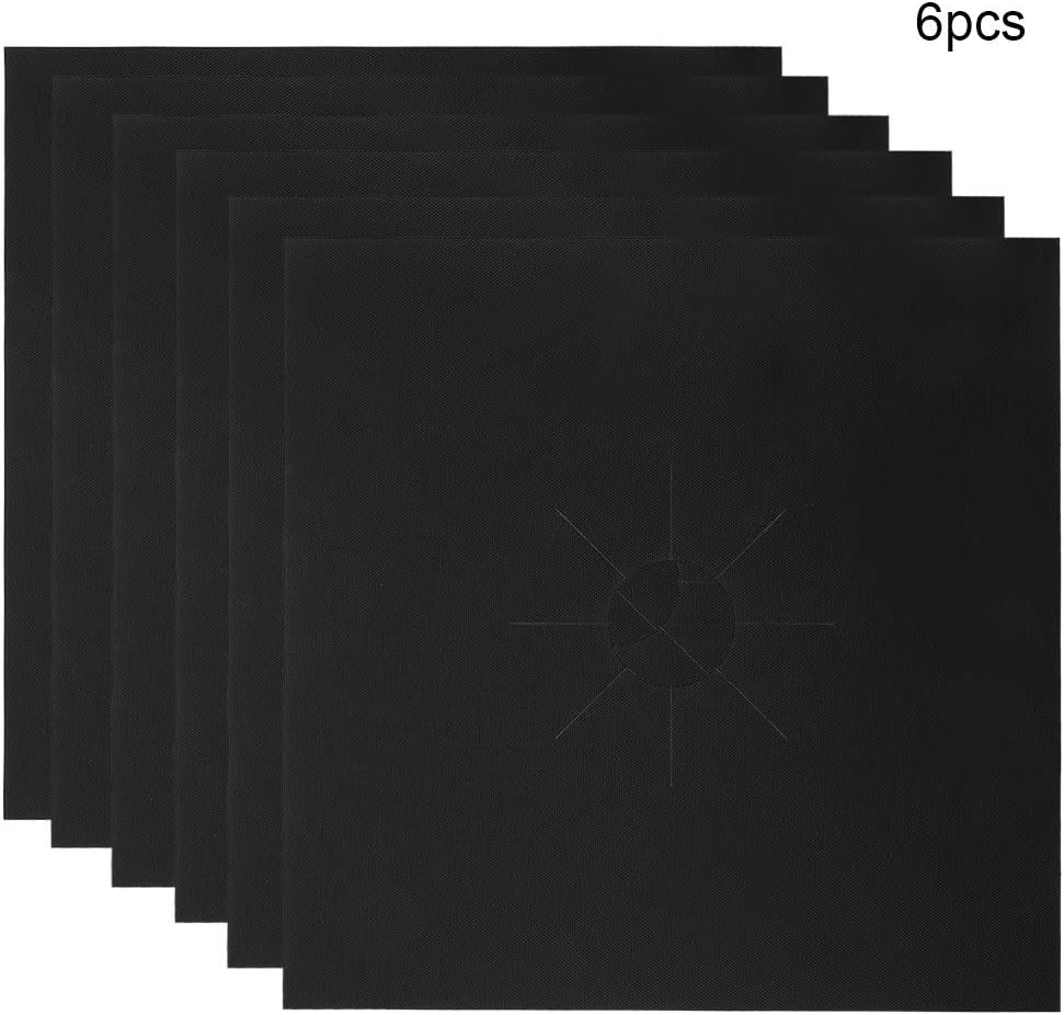 Stove Protector Liners, Thicken Gas Range Stove Burner Covers Protector, Reusable Oil Protection Mat, for Different Gas Stove, 10.63 * 10.63 inch(6)