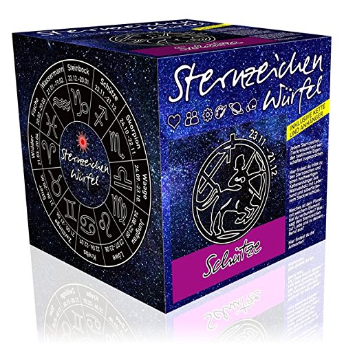 Preisvergleich Produktbild Sternzeichenwürfel Schütze: Sternzeichen-Booklet und Sternzeichenanhänger am Lederband