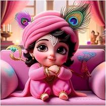 AR Creation Baby Krishna Pink Feather Wall Poster (K16_Poster_16 ...
