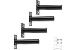 VEVOR Soporte para Placas de Pesas de Pared, Soporte para Placas de Pesas, Carga de 150 kg/1 Pieza, Organizador de Gimnasio en Casa de Hierro Resistente, Paquete de 4, Negro, 140 x 75 x 245 mm