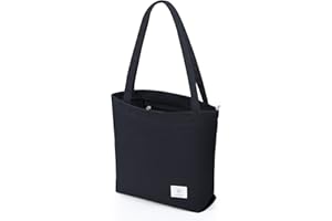 KALIDI Płócienne torby na ramię dla kobiet z zamkiem błyskawicznym, na co dzień, damskie torby z wewnętrzną kieszenią, duża torba na zakupy, torba na zakupy, torba plażowa dla kobiet, dziewcząt, do szkoły, pracy, na zakupy