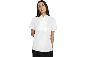 PALLTEX Nori Lady SS Chaqueta de Cocinero Mujer Chaqueta de Cocinero Mujer Ropa de Cocina Profesional Chef Uniforme Manga Corta Chaqueta de Cocina Mujer