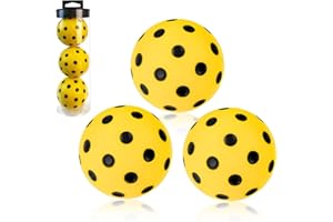 Qiwieod Set di 3 palline da pickleball silenziose in schiuma, silenziose, per esercitarsi, 74 mm, per riscaldarsi, silenziose e silenziose