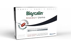 Bioscalin Energy Uomo, Integratore Alimentare per Capelli, Favorisce la Forza dei Capelli, Senza Glutine, Naturalmente senza Lattosio, Utilizzo 1 Mese, 30 Compresse