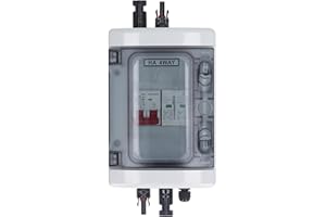 Okuyonic Boîte PV, Fenêtre Transparente DC500V 32A IP65, étanche, Anti corrosion, Ignifuge, Résistant aux UV, Disjoncteur PV pour Système de Panneaux Solaires