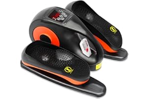 BESTYKS Entrenador elíptico Debajo del Escritorio,Entrenador eléctrico con Pedal Sentado,Entrenador elíptico silencioso y para piernas con Monitor de Pantalla,Control Remoto,Entrenador elíptico para el hogar