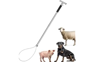 ZHEQOGZH Dog Catcher Pole Animal Control Pole Stainless Steel Pig Holder Catcher Cat Catcher Pole Heavy Duty Catch Pole for Animals Cats Hogs Pigs and Small/Medium Dogs, Rod Length 30 inches