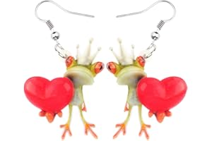 NEWEI Acrylic Sweet Cartoon Skateboard Frog Earrings Drop Dangle Big Long Fashion Animal Jewelry For Women Girls Teens Charms