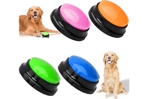 Elitecran 4 Pezzi Buzzer Registrazione, Pulsante Registrabile, Pulsanti per Cani per Comunicazione, Pulsanti per Cani Parlare, Buzzer per Cani, Pulsanti Bottoni per Cani Animali Domestici Allenamento