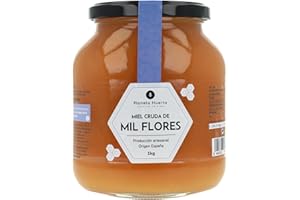 PLANETA HUERTO BONSÁI PLANETA HUERTO | Miel Cruda de Mil Flores 1 Kg 100% Natural y Artesanal Sin Filtrar ni Pasteurizar - Miel Cruda Origen España con Polinización Silvestre de Fabáceas, Zarzas, Crucíferas y Labiadas