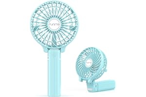 Funme Mini ręczny wentylator USB, elektryczny, przenośny, na zewnątrz, akumulator, zasilany bateriami, 180°, 3 prędkości, składany wentylator biurkowy, chłodzenie na biurko, do szkoły, biura, domu,