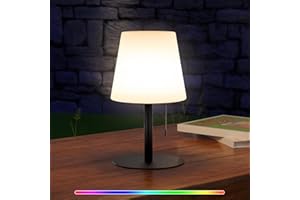 UUFFOO Lampe de table sans fil pied en acier Lampe de Chevet 8 couleurs Decoration Moderne Atmosphère Esthétique Lampe de Table Sans câble & rechargeable via USB Indoor & Outdoor Table à manger Terrasse