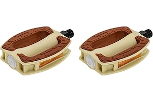 ONOGAL Pedales para Bicicleta Clasica Fixie Ciudad Retro Vintage Marron y Crema 6151mar