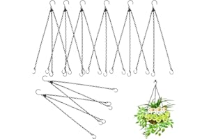 Esforzarse 8 Pezzi Metallo Catena Sospesa, Catene per Piante, 3 Gambe Catena per Appendere Piante per Uccelli Lanterne Ornamenti, Catena per Appendere Il Cesto di Fioriere Catena a Cesto Appesa(Nero)