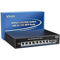 Switch Di Rete 10 Porte 2.5G VIMIN - 8 Porte Ethernet E 2 SFP+ 10G, Non Gestito, Montaggio Rack - Foto 5